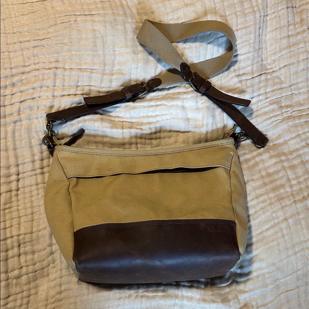 LL bean Tan and Brown Crossbody Bag